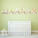 Safari Animal Train Childrens Nursery Wall Sticker