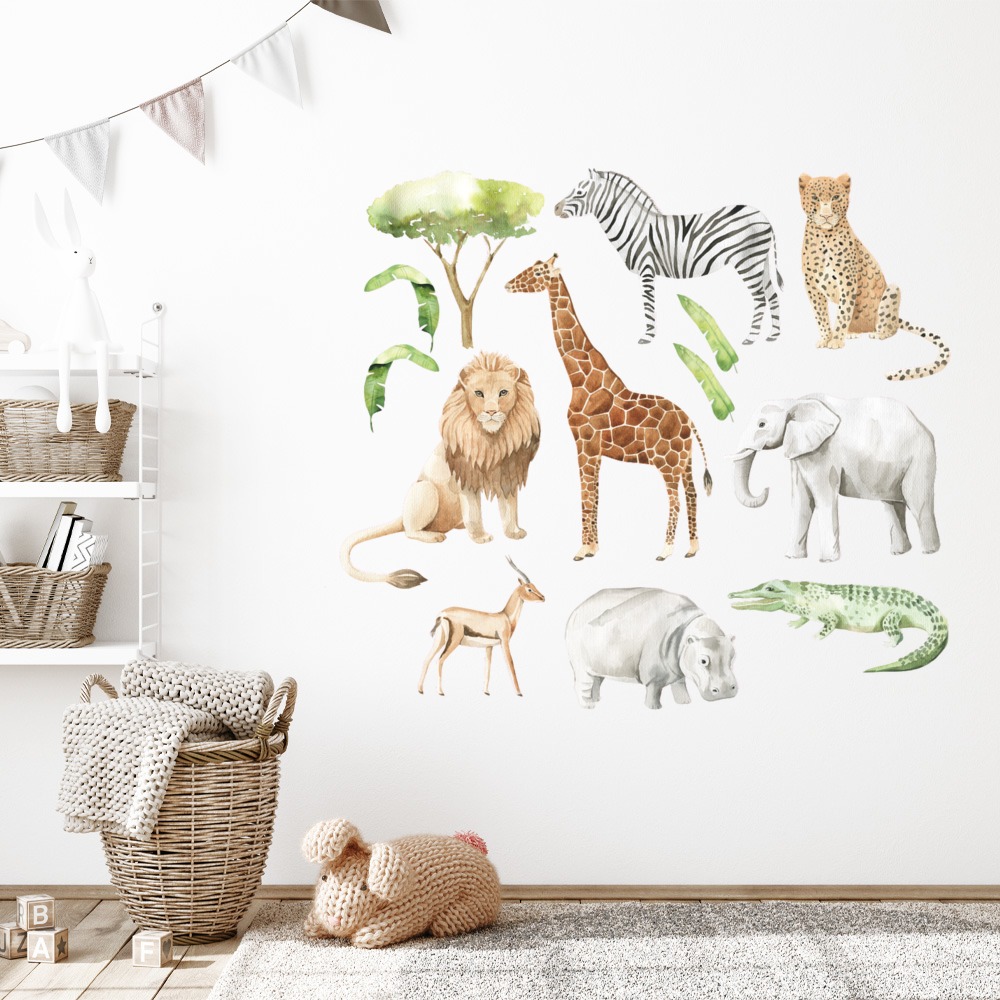 Lion, Zebra Safari Animal Decor Wall Sticker