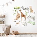 Lion, Zebra Safari Animal Decor Wall Sticker