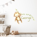 Personalised Name Monkey Childrens Nursery Wall Sticker