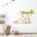 Baby Elephant & Giraffe Childrens Nursery Safari Wall Sticker