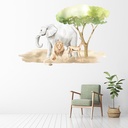 Elephant & Lion Safari Animals Childrens Wall Sticker