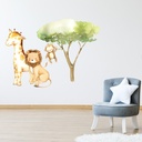 Baby Lion, Giraffe & Monkey Childrens Nursery Safari Wall Sticker