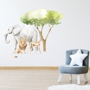 Elephant & Lion Safari Animals Wall Sticker