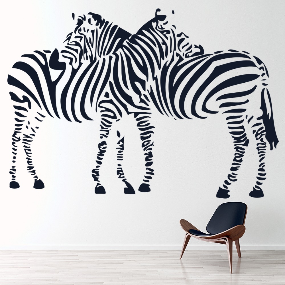 Two Zebra Safari Animals Wall Sticker | Icon Wall Stickers