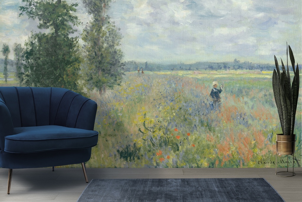 Poppy Fields near Argenteuil (1875) Wall Mural Artist Claude Monet