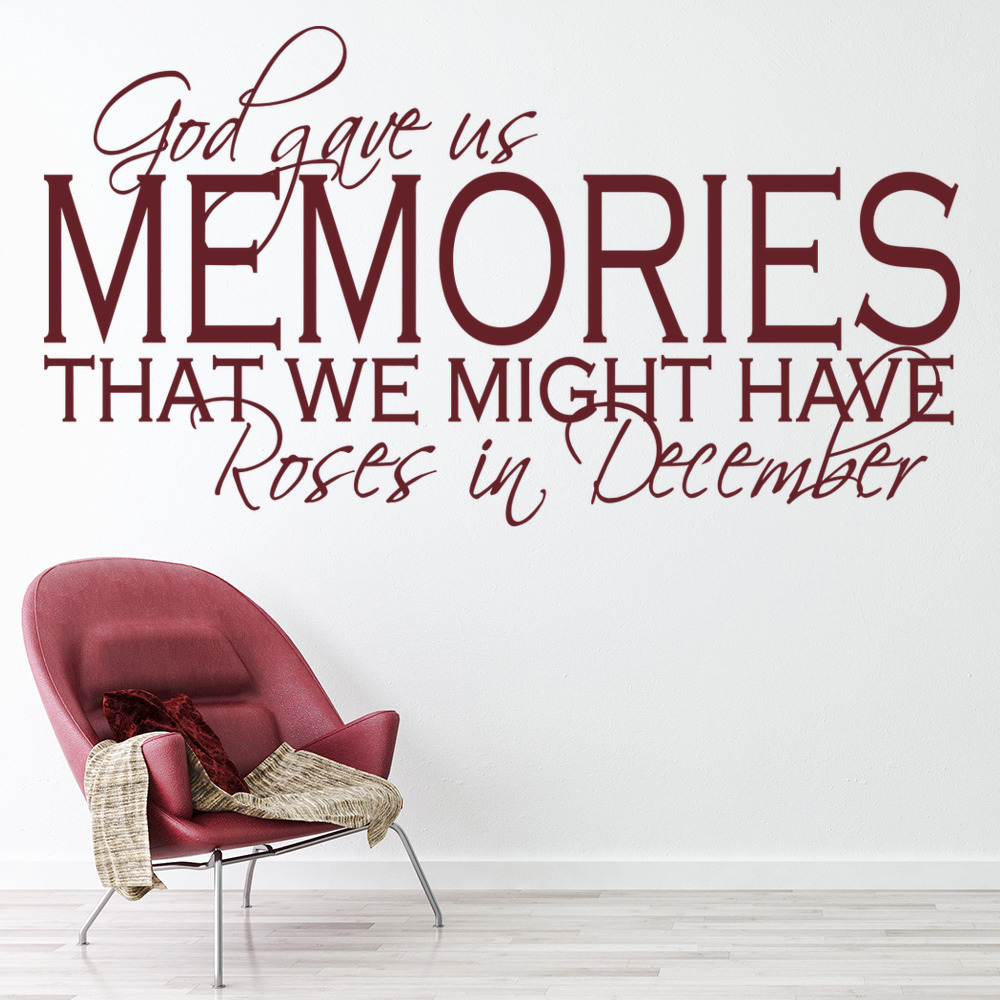 God Gave Us Memories Religious Quote Wall Sticker