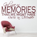 God Gave Us Memories Religious Quote Wall Sticker