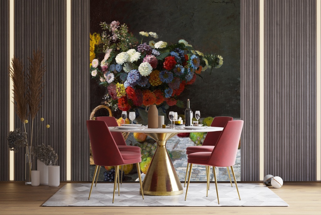 Still Life with Flowers and Fruit Wall Mural Artist Claude Monet