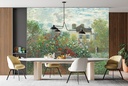 The Artists Garden with Dahlias in Argenteuil Wall Mural Artist Claude Monet