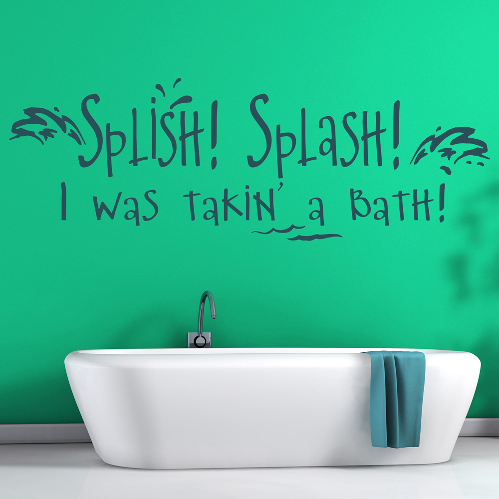 Splish Splash Bathroom Quote Wall Sticker - Mod9