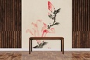 Large Pink Blossom on a Stem Wall Mural Artist Katsushika Hokusai