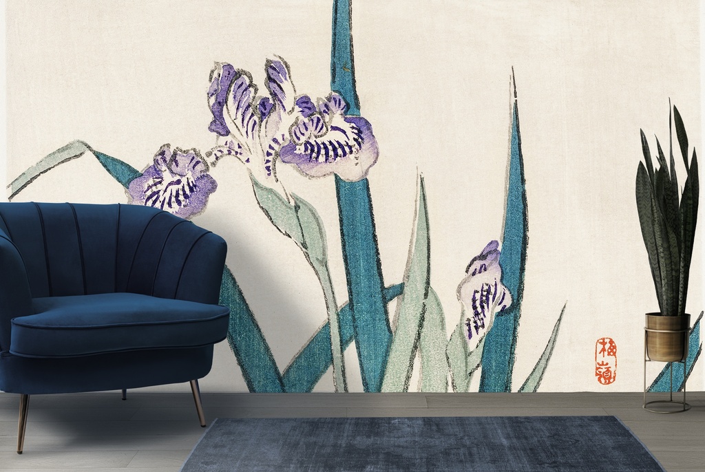Irises Wall Mural Artist Kōno Bairei
