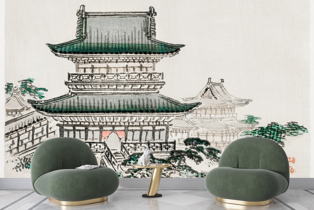 Japanese Architecture Wall Mural Artist Kōno Bairei
