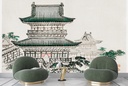 Japanese Architecture Wall Mural Artist Kōno Bairei