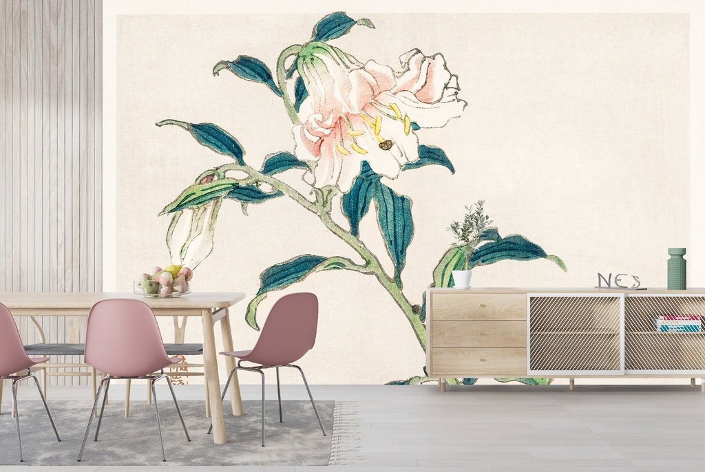 Lily Wall Mural Artist Kōno Bairei