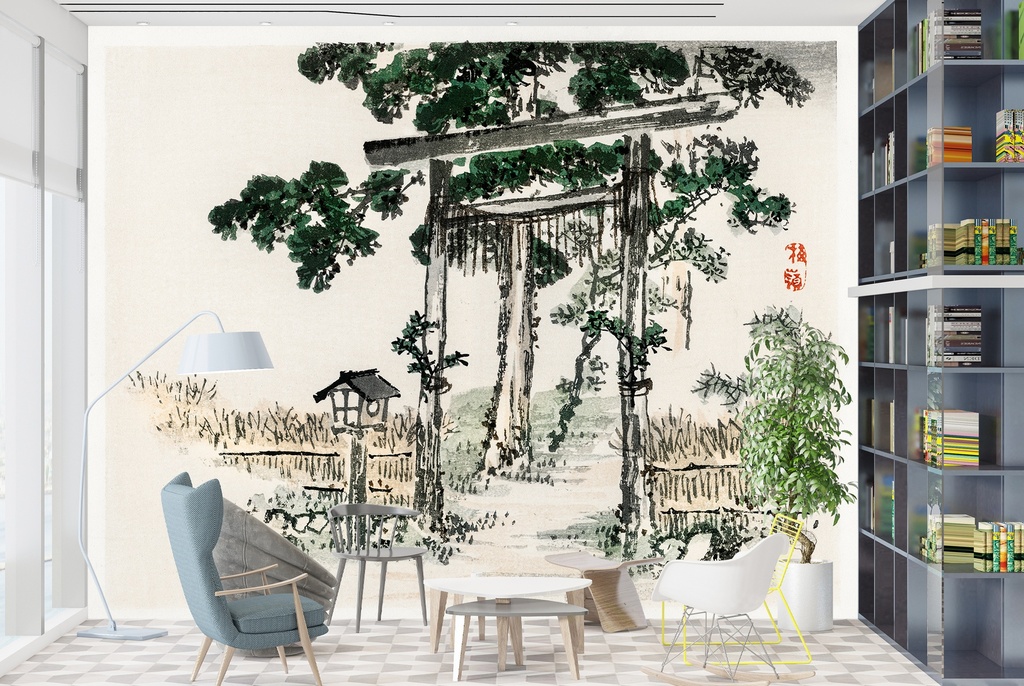 Shrine Gate Wall Mural Artist Kōno Bairei