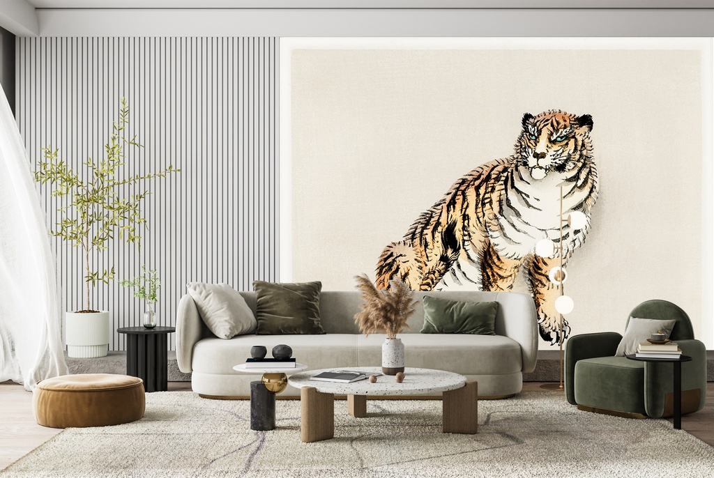 Tiger Wall Mural Artist Kōno Bairei