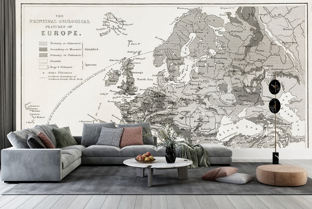 The Principal Features of Europe (1820) Wall Mural Artist Oliver Goldsmith