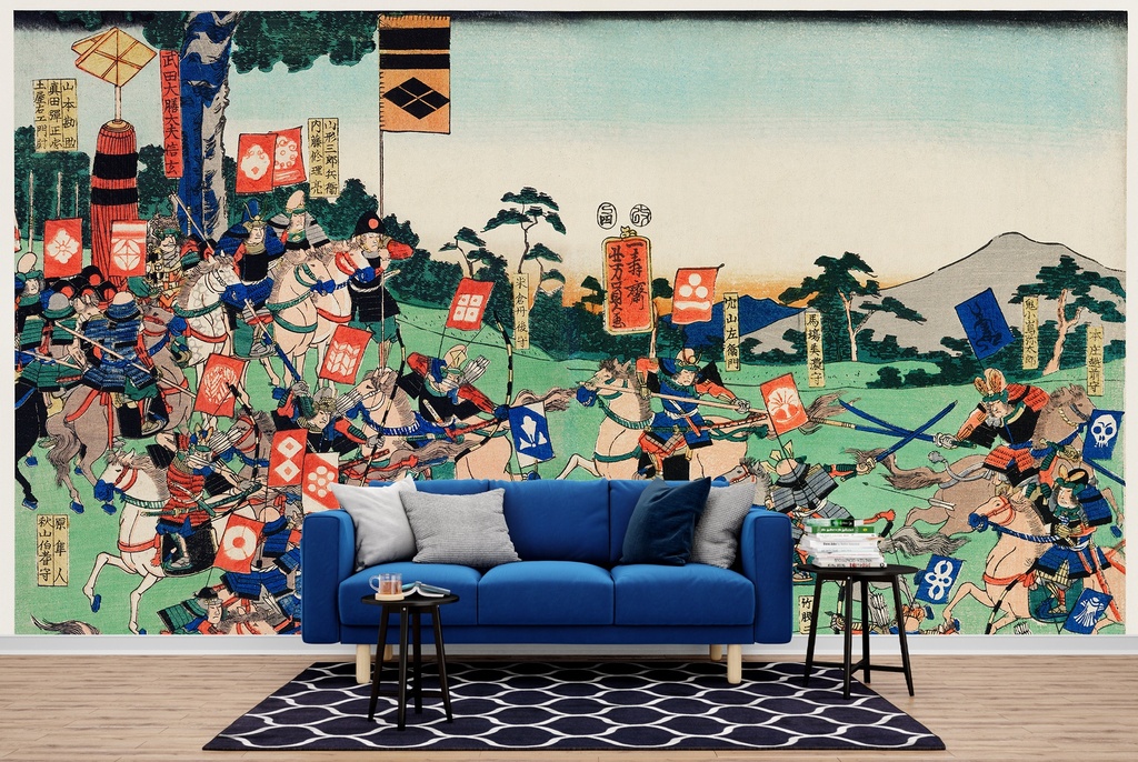 Kawanakajima no Kassen Wall Mural Artist Utagawa Kuniyoshi