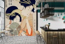 Chojiya Hinazuru Hinamatsu Wall Mural Artist Utamaro Kitagawa