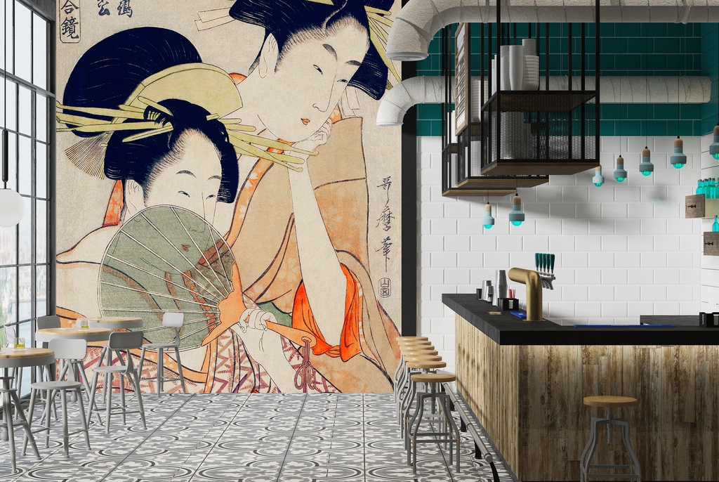 Gotenyama no Hanami Hidari Wall Mural Artist Utamaro Kitagawa