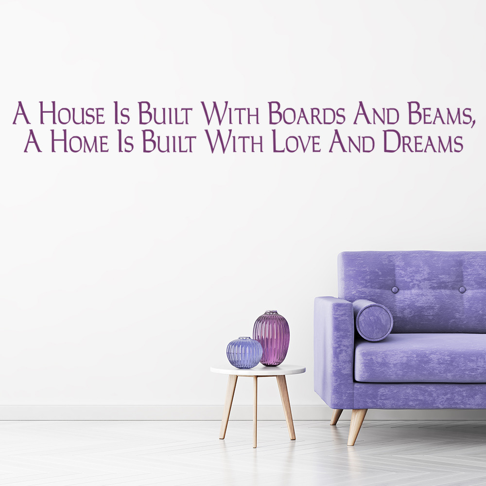 A House Is Built Home Quote Wall Sticker