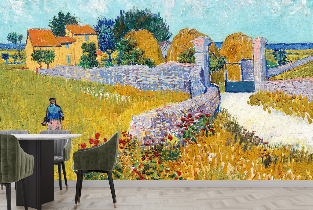 Farmhouse in Provence (1888) Wall Mural Artist Vincent Van Gogh