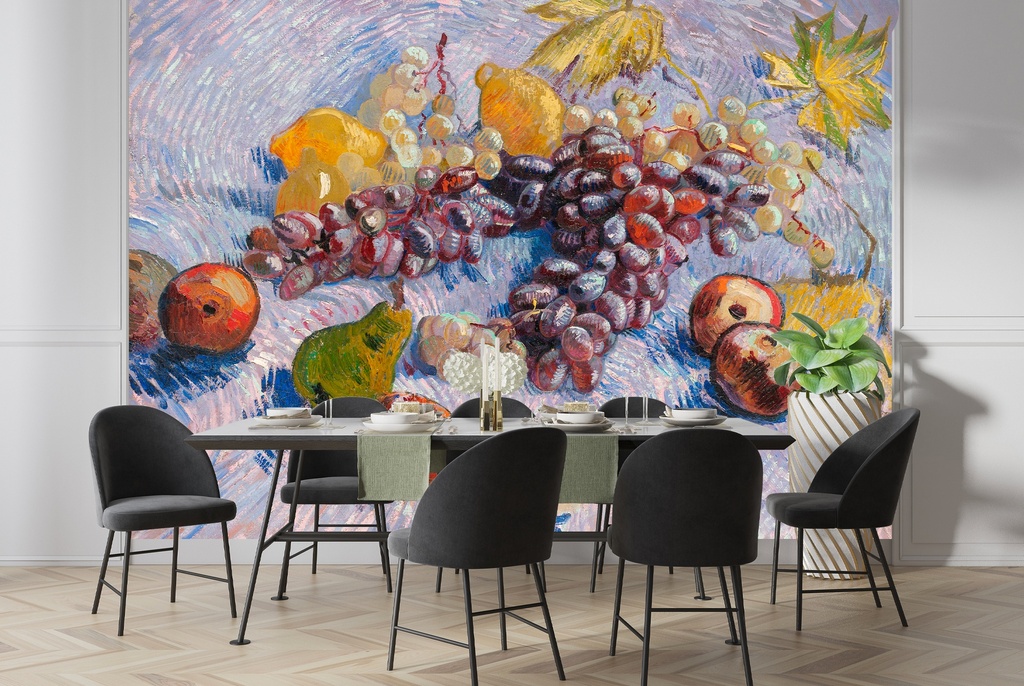 Grapes, Lemons, Pears, and Apples 1887 Wall Mural Artist Vincent Van Gogh