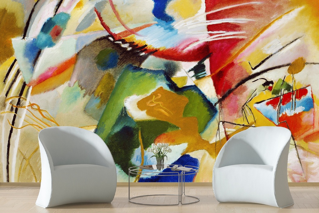 Painting with Green Center (1913) Wall Mural Artist Wassily Kandinsky