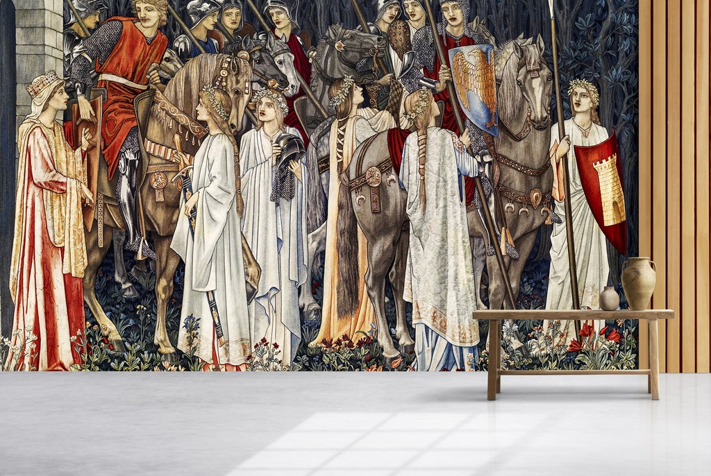 The Arming and Departure of the Knights Wall Mural Artist William Morris