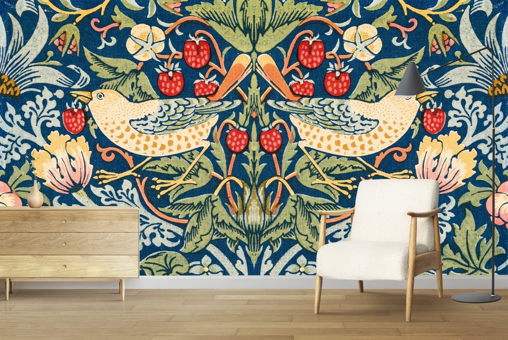 The strawberry thieves pattern (1883) Wall Mural Artist William Morris