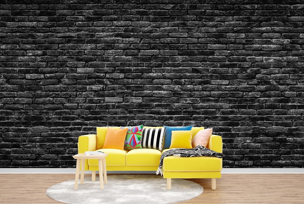 Black Brick Wall Mural - Mod1