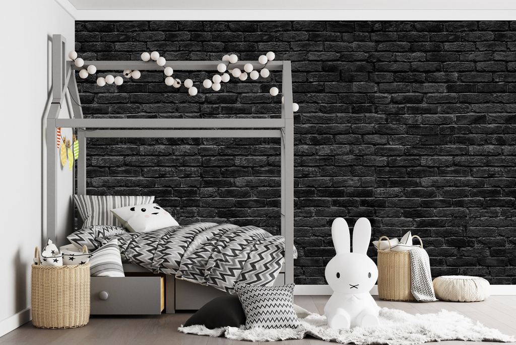 Black Brick Wall Mural - Mod2
