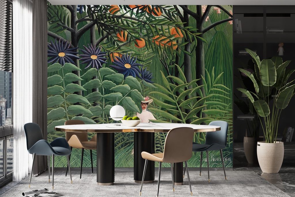 Woman Walking in an Exotic Forest (1905) Wall Mural Henri Rousseau