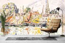 Le Pouliguen Fishing Boats (1928) Wall Mural Paul Signac