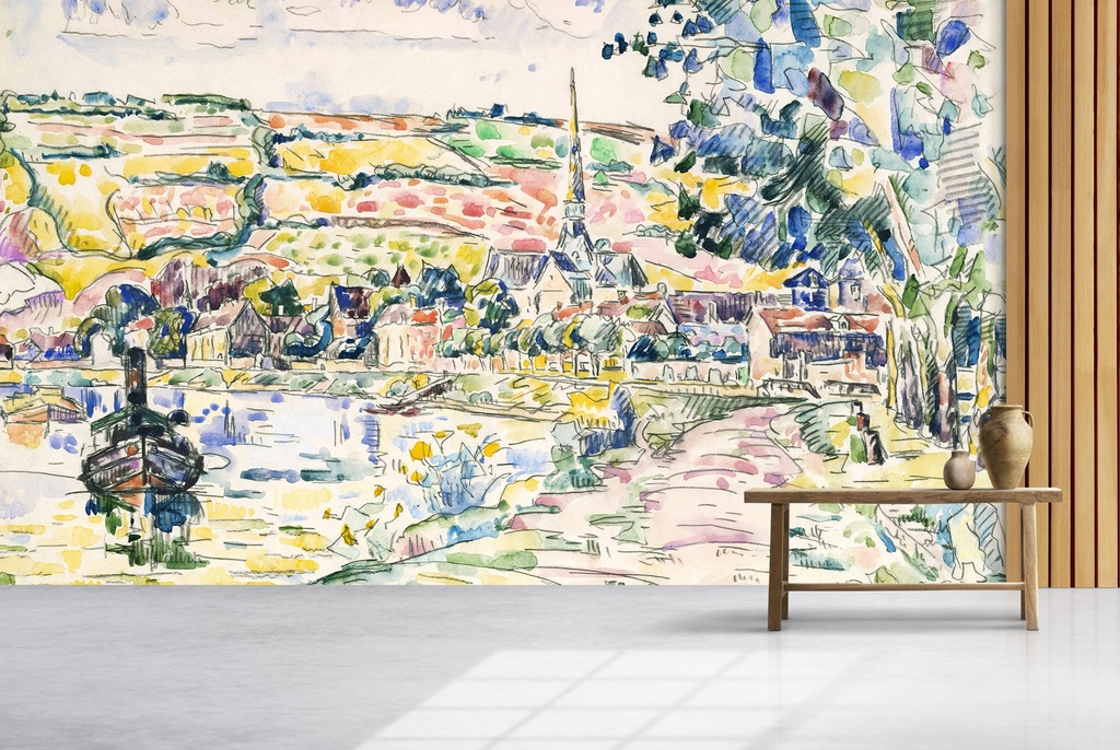 Petit Andely-The River Bank (1920-1929) Wall Mural Paul Signac