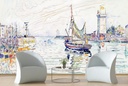 View of Les Sables dOlonne (1929) Wall Mural Paul Signac