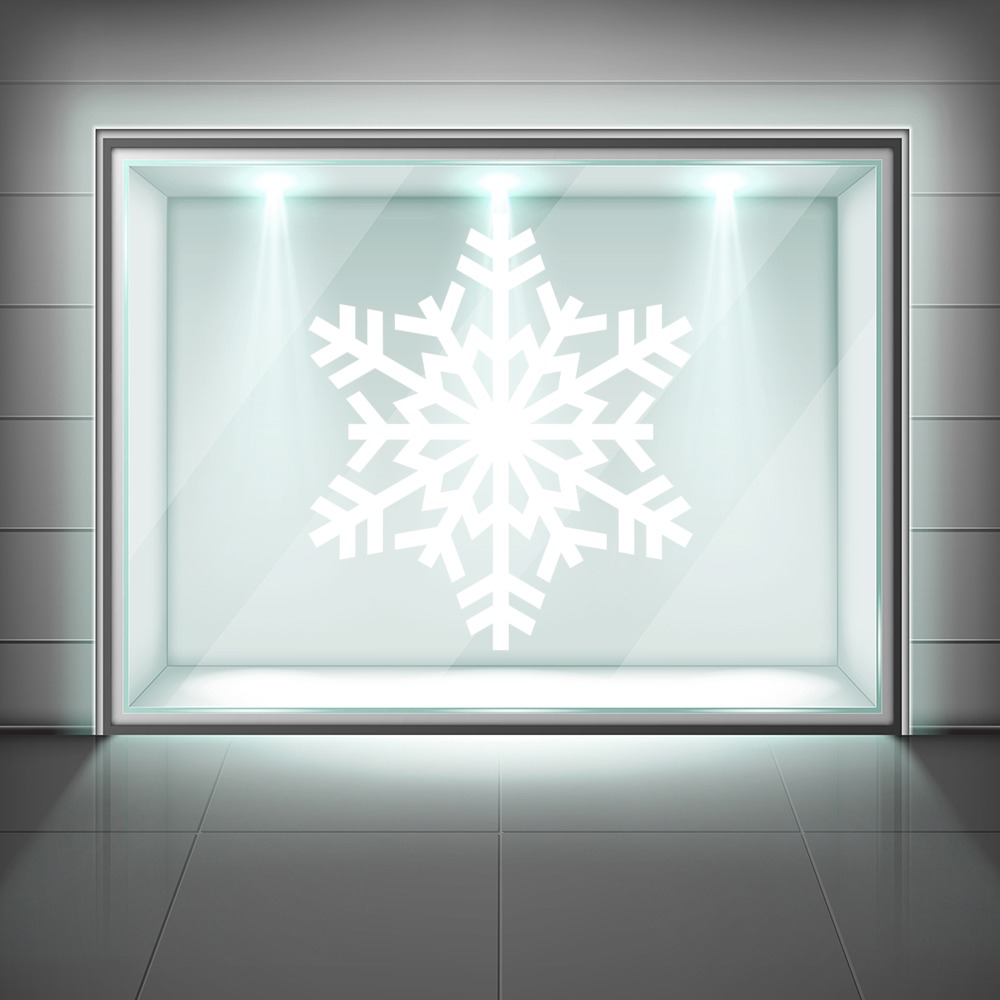 Classic Christmas Snowflake Festive Frosted Window Sticker