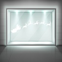 Reindeer Santa Sleigh Christmas Frosted Window Sticker