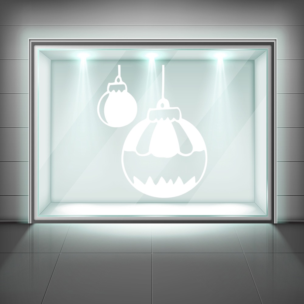 Christmas Bauble Festive Frosted Window Sticker