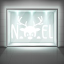 Noel Rudolph Reindeer Christmas Frosted Window Sticker