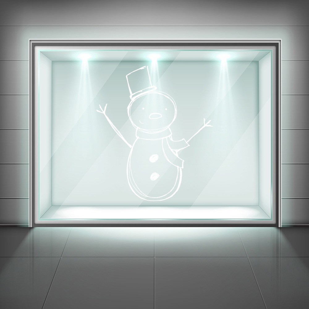 Snowman Christmas Character Frosted Window Sticker