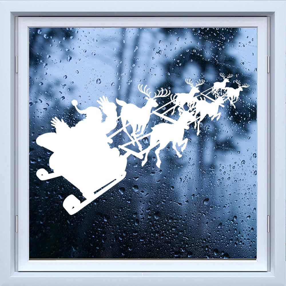 Santa Sleigh Christmas Window Sticker