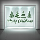 Merry Christmas Trees Window Sticker