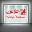 Merry Christmas Quote Santa Reindeer Window Sticker