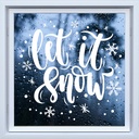Let It Snow Christmas Snowflake Quote Window Sticker