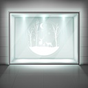 Winter Woodland Christmas Scene Frosted Window Sticker