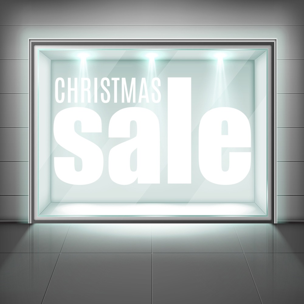 Christmas Sale Shop Frosted Window Sticker