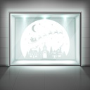 Starry Night Christmas Village Frosted Window Sticker